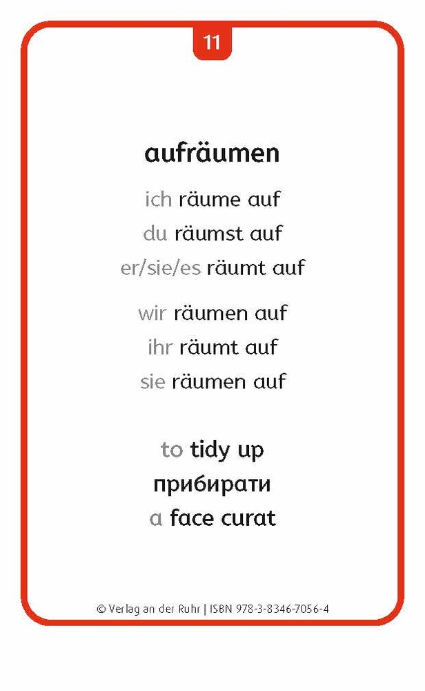 Verben: Set 2 - Deutsch, Englisch, Ukrainisch und Rumänisch