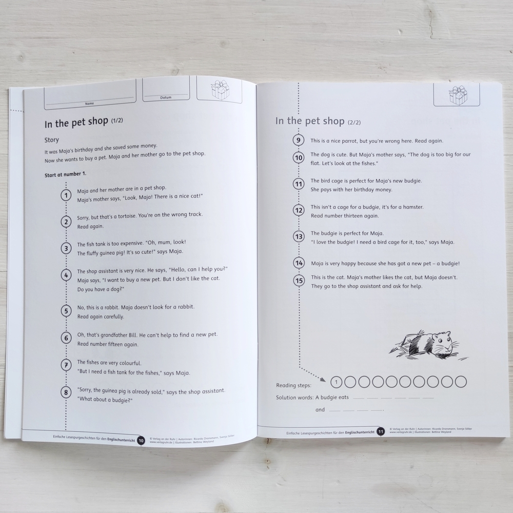 Einfache Lesespurgeschichten für den Englischunterricht Einfache Lesespurgeschichten für den Englischunterricht