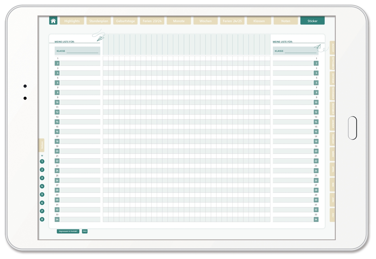 Mein digitaler Lehrerplaner (10 Unterrichtsstunden) – Blättertanz 