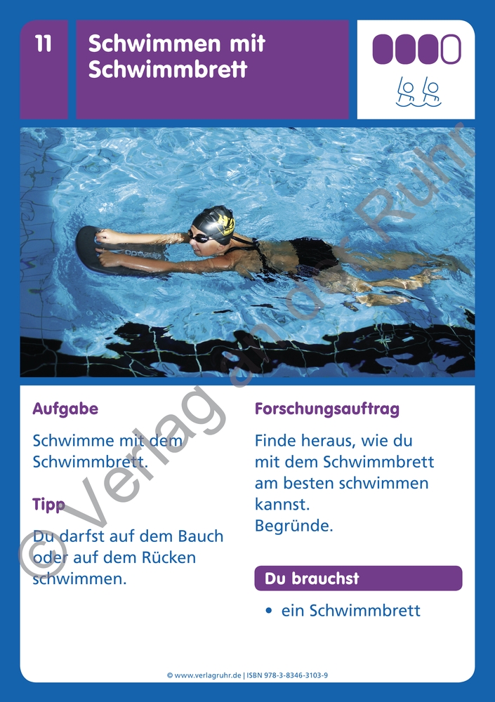 Die Freiarbeits- und Übungs-Kartei für den Schwimmunterricht