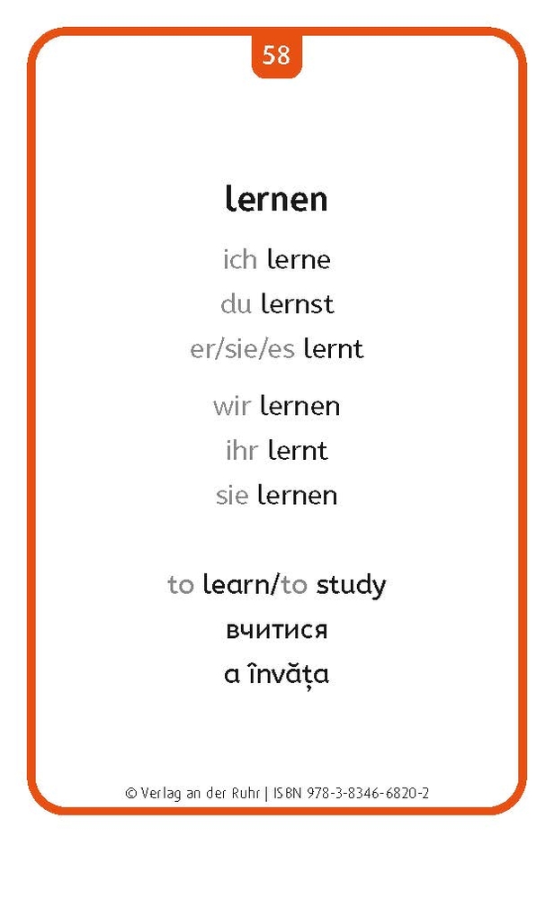 Verben: Set 1 - Deutsch, Englisch, Ukrainisch und Rumänisch