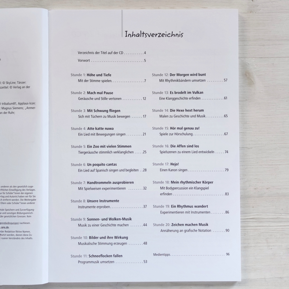 20 x Musik für 45 Minuten – Klasse 1/2 20 x Musik für 45 Minuten – Klasse 1/2