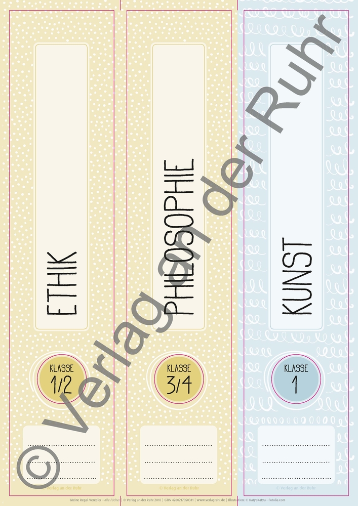 Meine Regal-Veredler – 48 Ordner-Rückenschilder – alle Fächer Meine Regal-Veredler – 48 Ordner-Rückenschilder – alle Fächer
