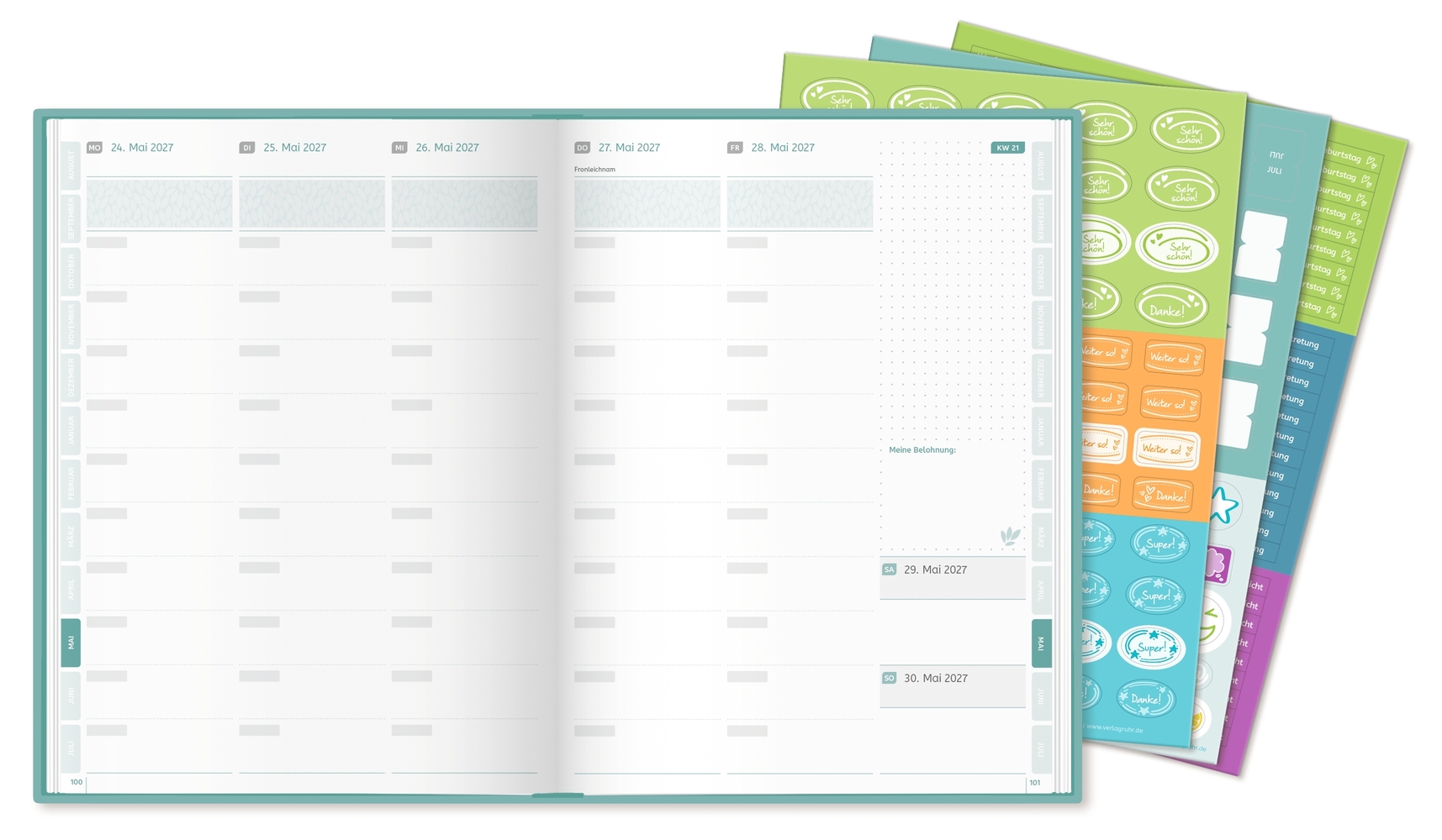 Mein Lehrerplaner A5+ – Hardcover – Lehrerkalender für das Schuljahr 2026/2027 – Blättermeer