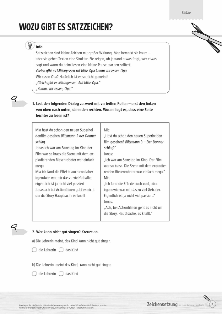 Zeichensetzung in der Sekundarstufe I