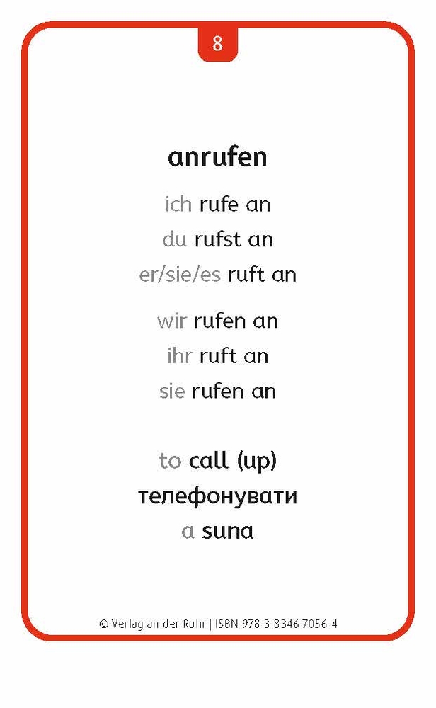 Verben: Set 2 - Deutsch, Englisch, Ukrainisch und Rumänisch