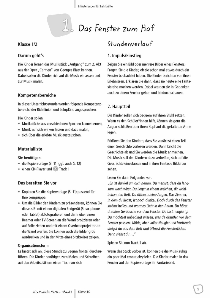 20 x Musik für 45 Minuten - Klasse 1/2 - Band 2