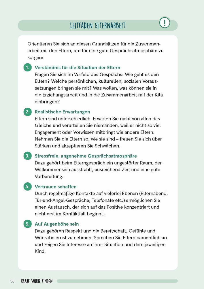 Klare Worte finden – Elterngespräche in der Kita Klare Worte finden – Elterngespräche in der Kita