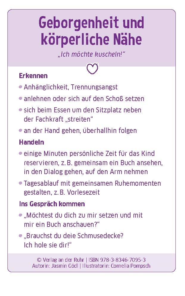 Was ich brauche – 30 Bedürfnisse von Kita-Kindern verstehen und besprechen