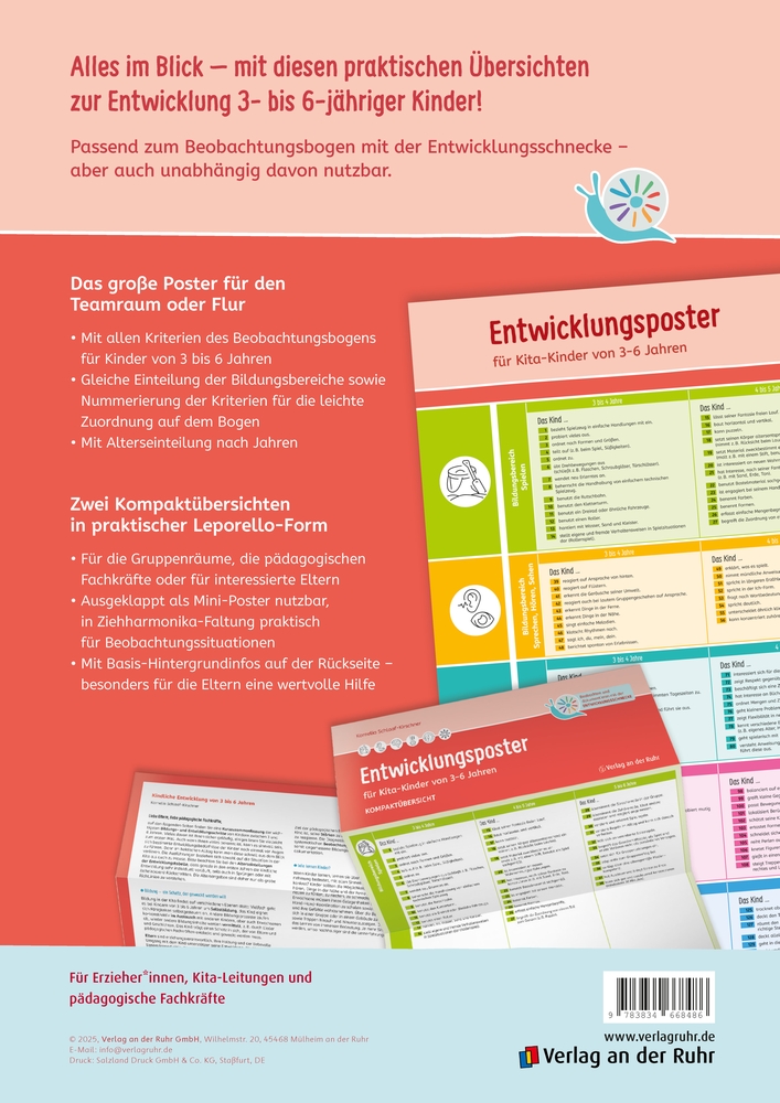 Entwicklungsposter-Set für Kita-Kinder von 3–6 Jahren