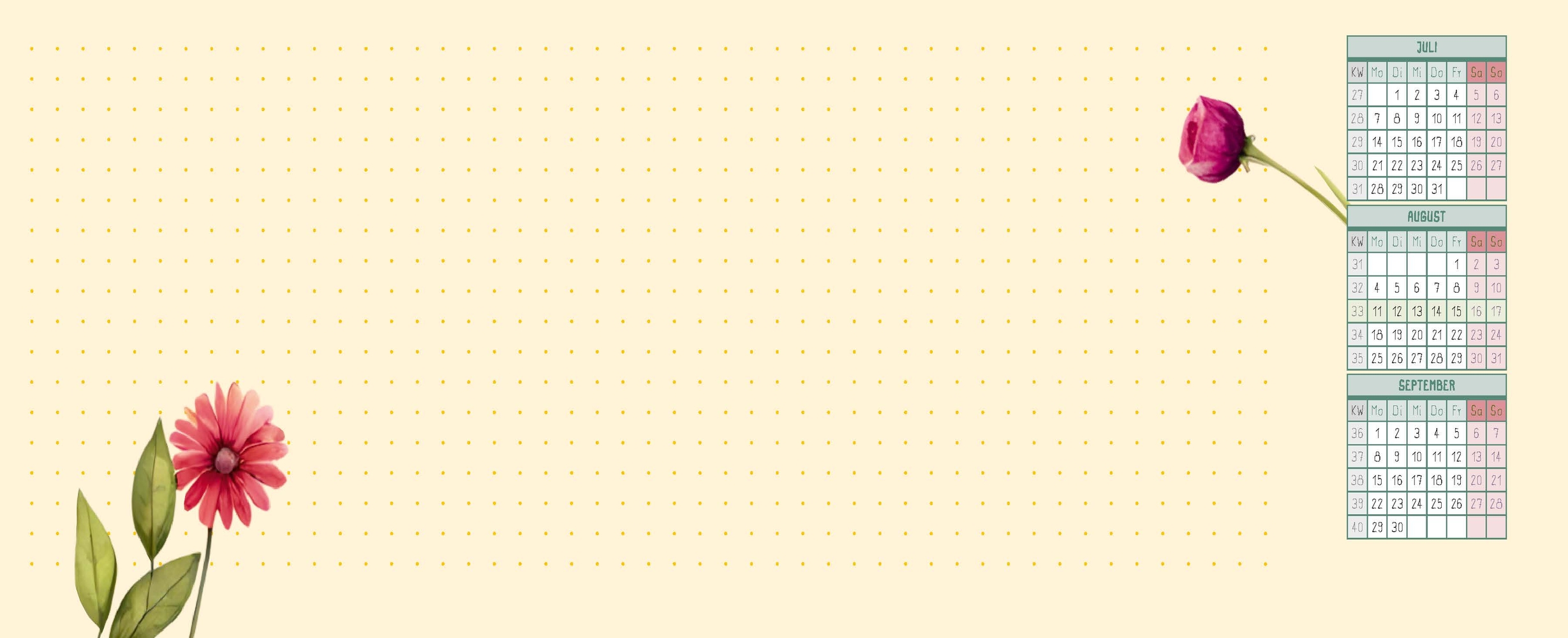 Mein Wochen-Tischkalender für das Schuljahr 2025/2026