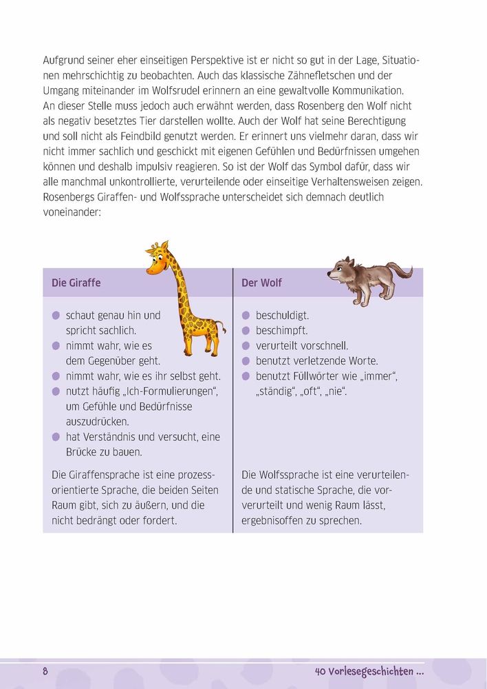 40 Vorlesegeschichten zur Giraffensprache, ab 6 Jahre