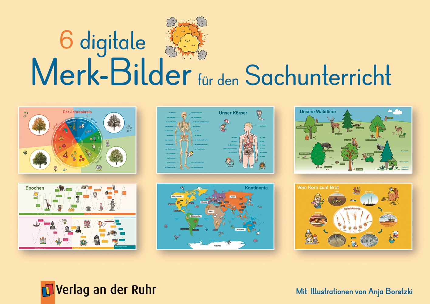 6 digitale Merk-Bilder für den Sachunterricht - Premium-Version - Mac