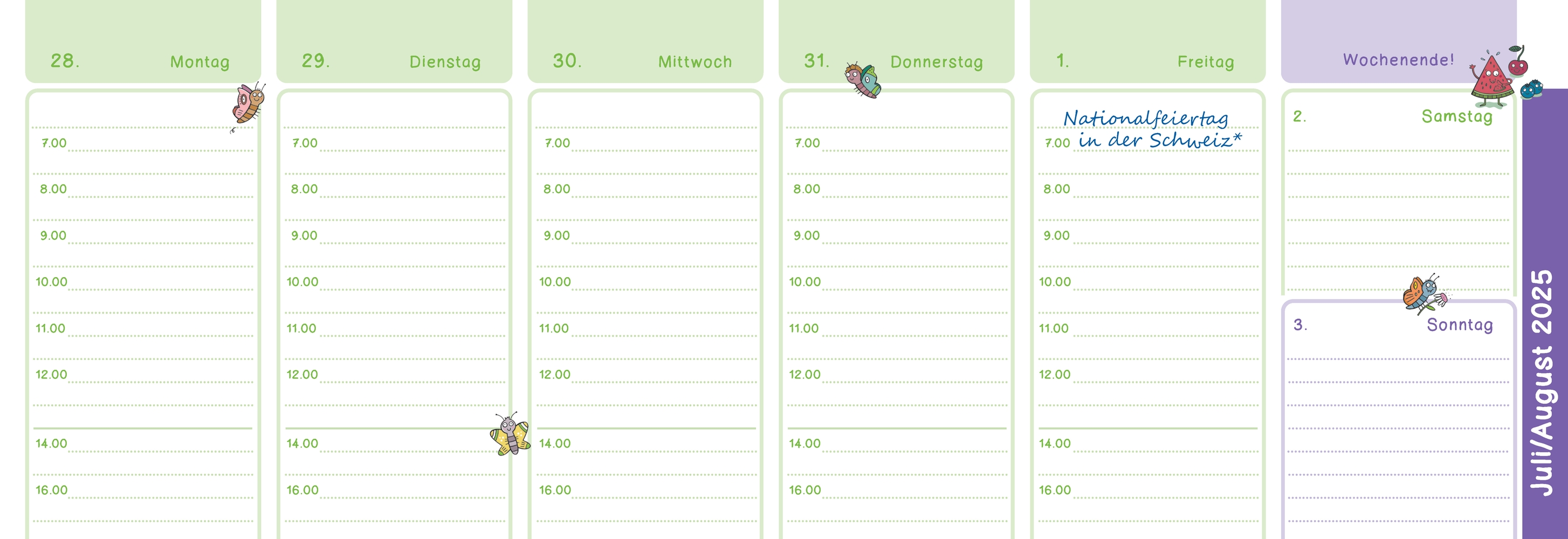 Der Wochen-Tischkalender für das Kita-Jahr 2025/2026 Der Wochen-Tischkalender für das Kita-Jahr 2025/2026