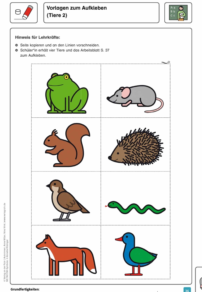 Grundfertigkeiten: Kleben, Schneiden, Anspitzen, Verbinden