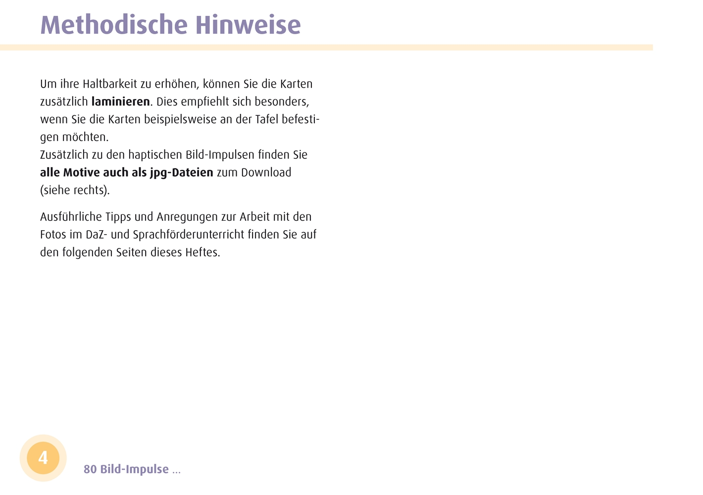 80 Bild-Impulse zur DaZ- und Sprachförderung