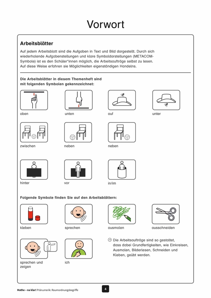 Mathe - na klar! Pränumerik: Raumordnungsbegriffe