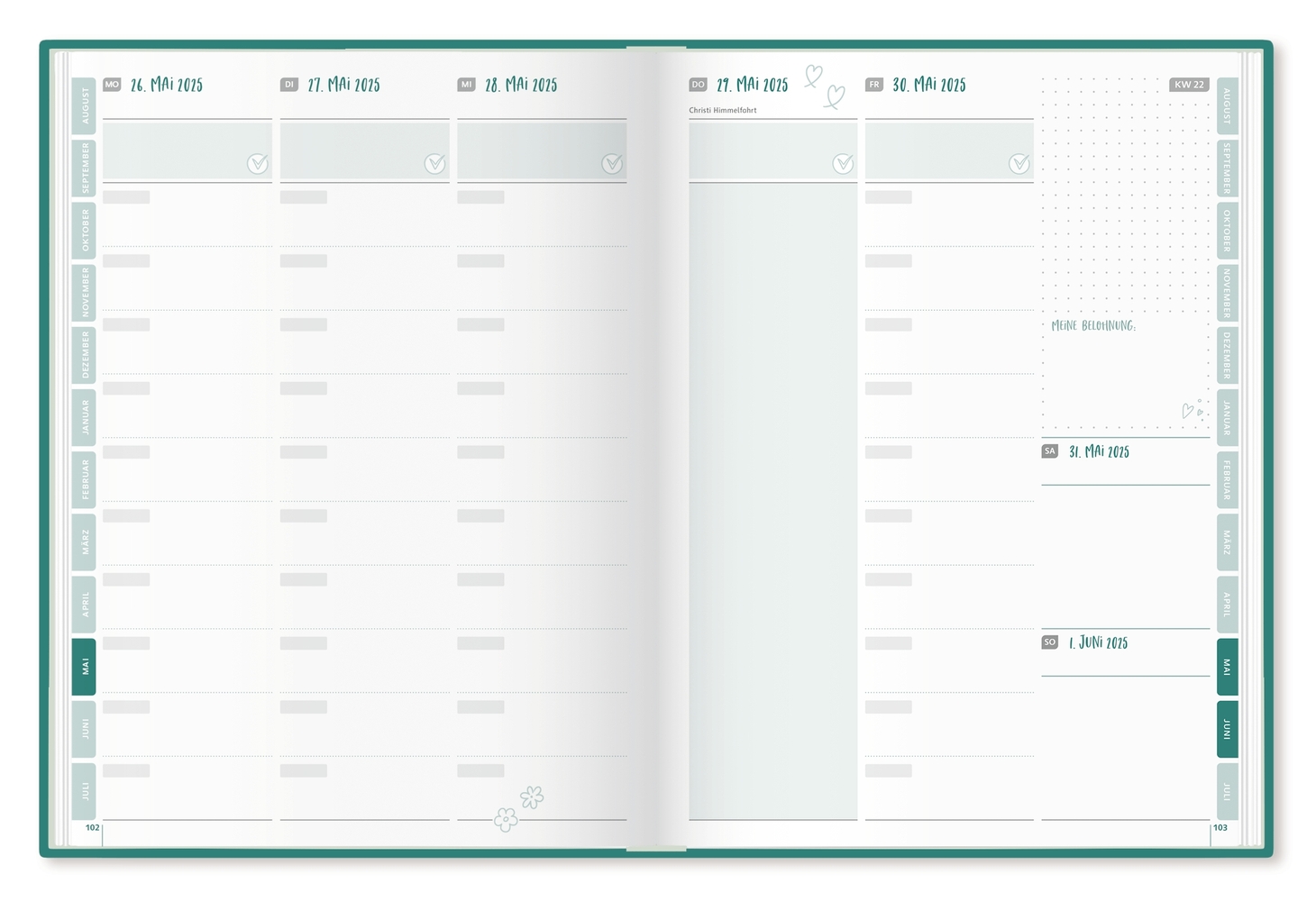 Mein Lehrerplaner A4+ – Hardcover – Lehrerkalender für das Schuljahr 2024/2025 – Blättertanz