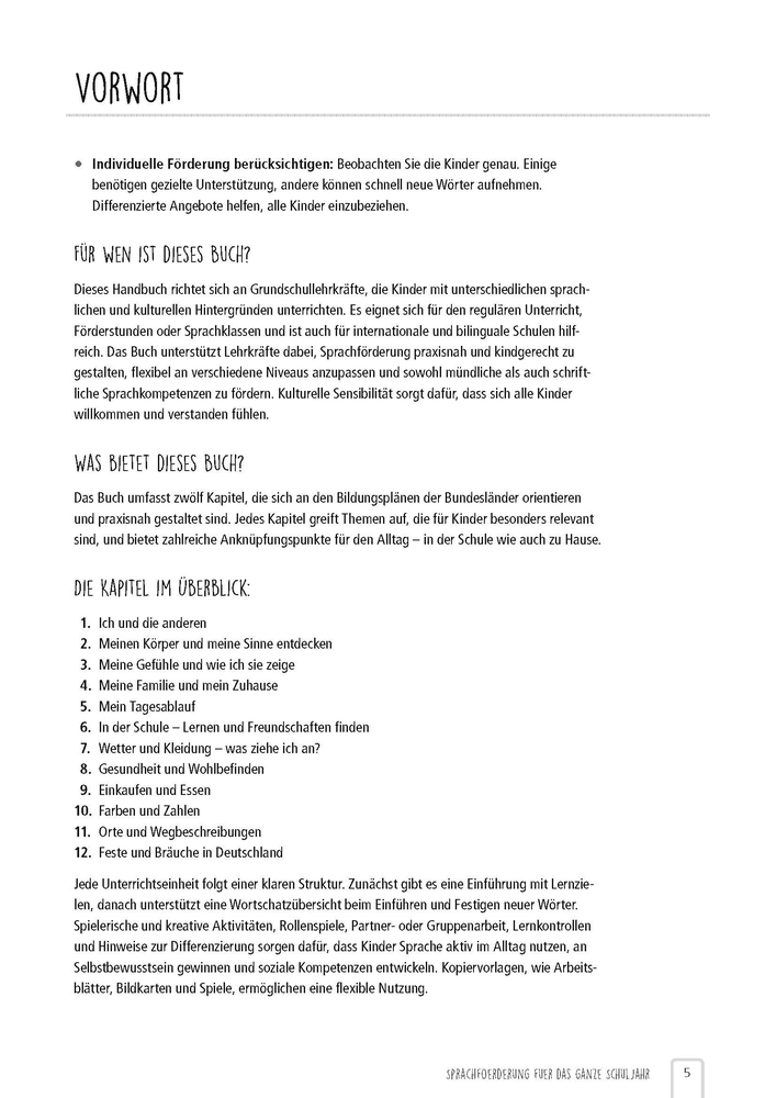 Sprachförderung für das ganze Schuljahr