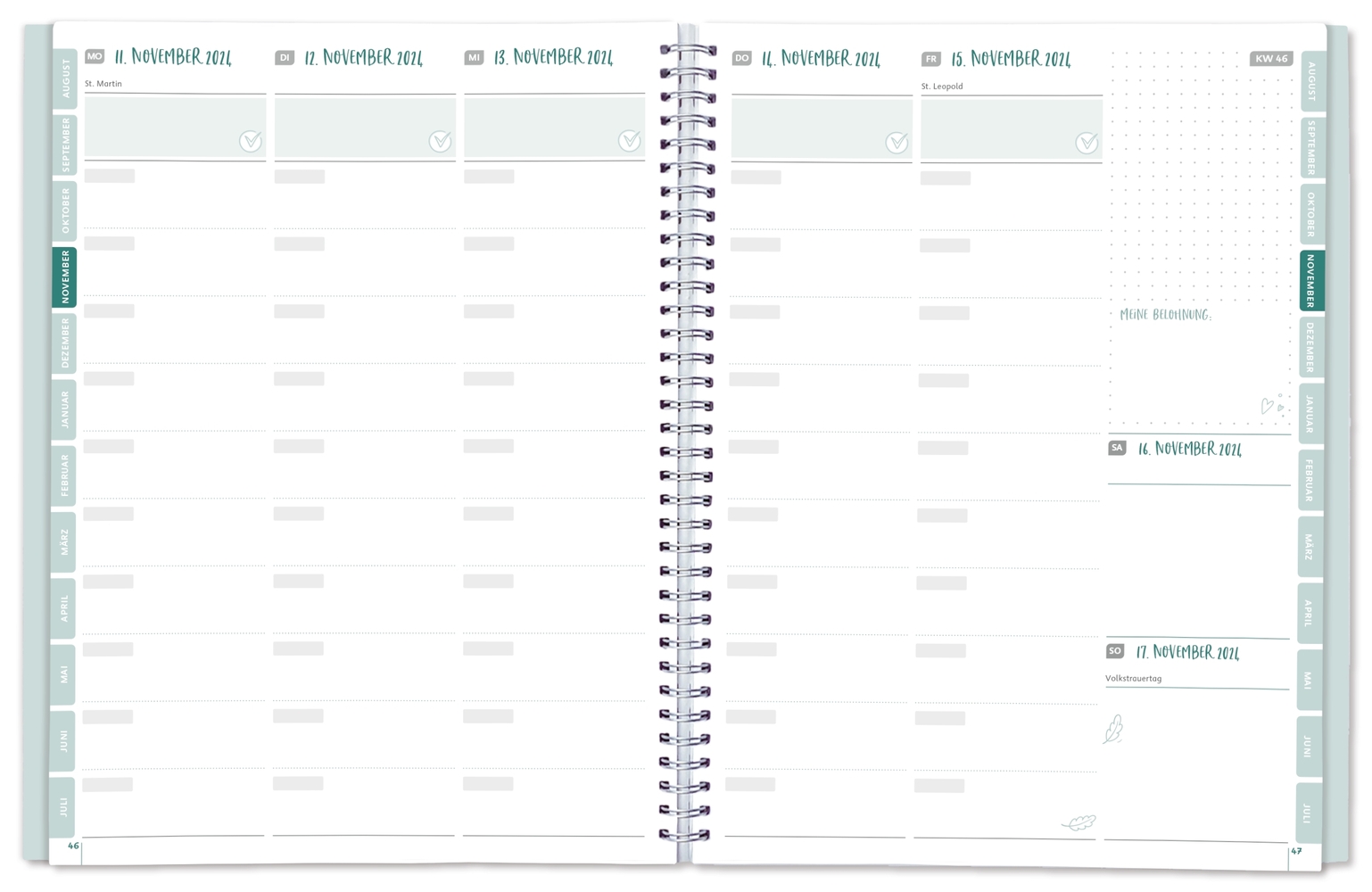 Mein Lehrerplaner A5+ – Ringbindung – Lehrerkalender für das Schuljahr 2024/2025 – Blättertanz