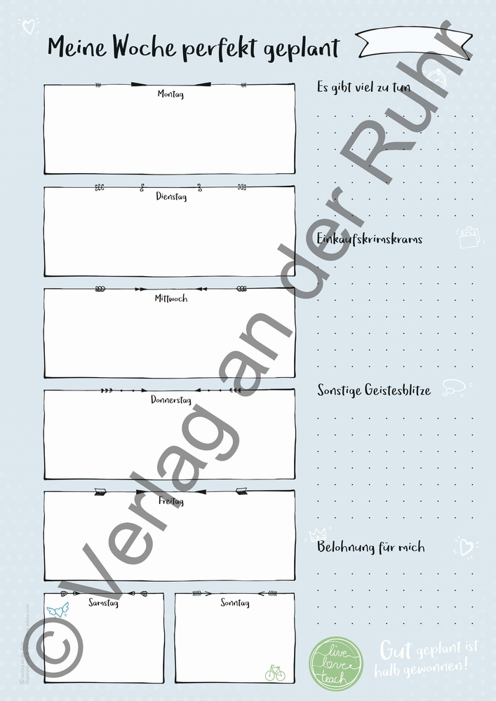 Meine Woche perfekt geplant