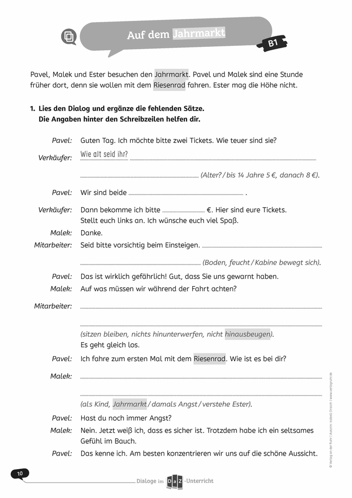 Dialoge im DaZ-Unterricht