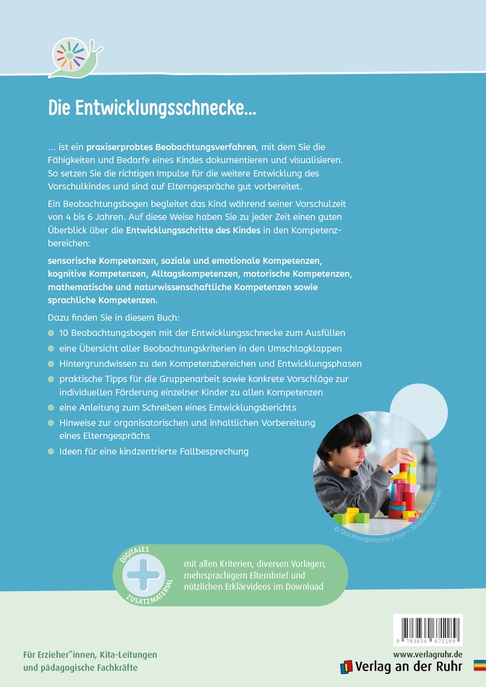 Der Beobachtungsbogen für Vorschulkinder mit der Entwicklungsschnecke