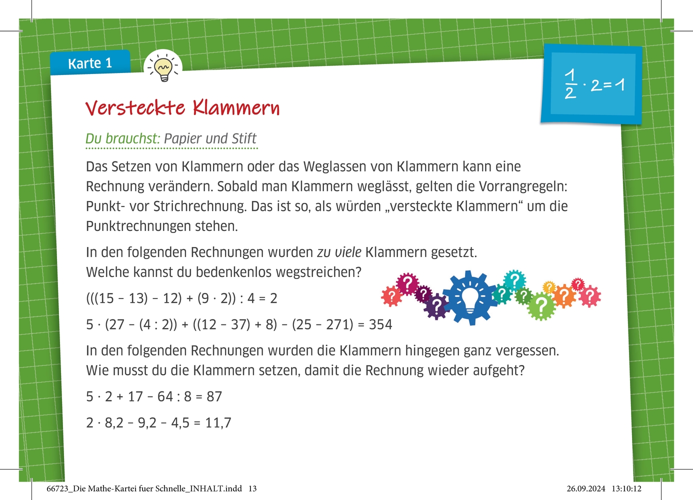 Die Mathe-Kartei für Schnelle - Klasse 7/8