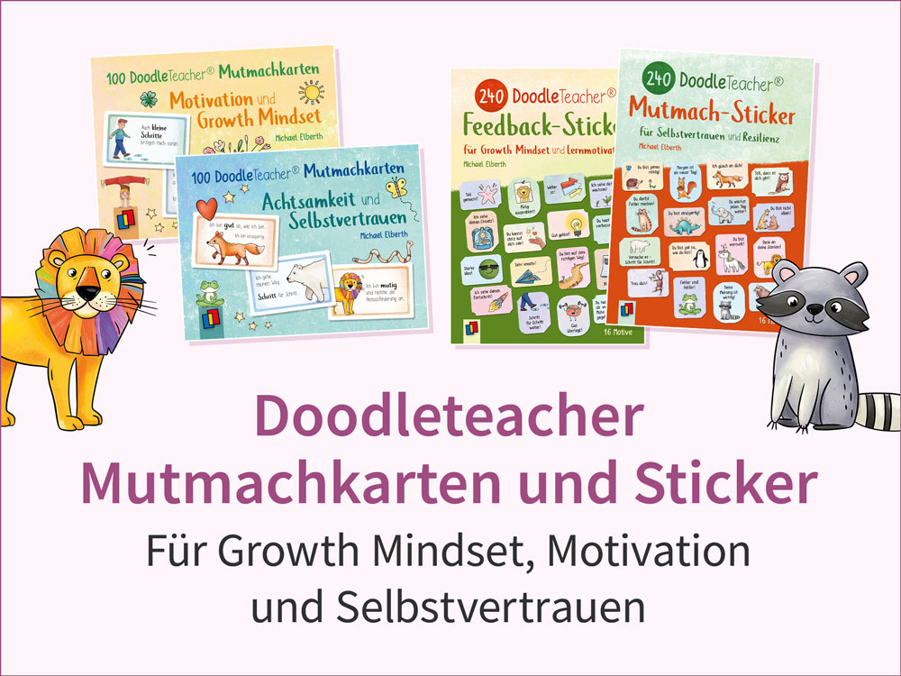 Doodleteacher Mutmachkarten und Sticker