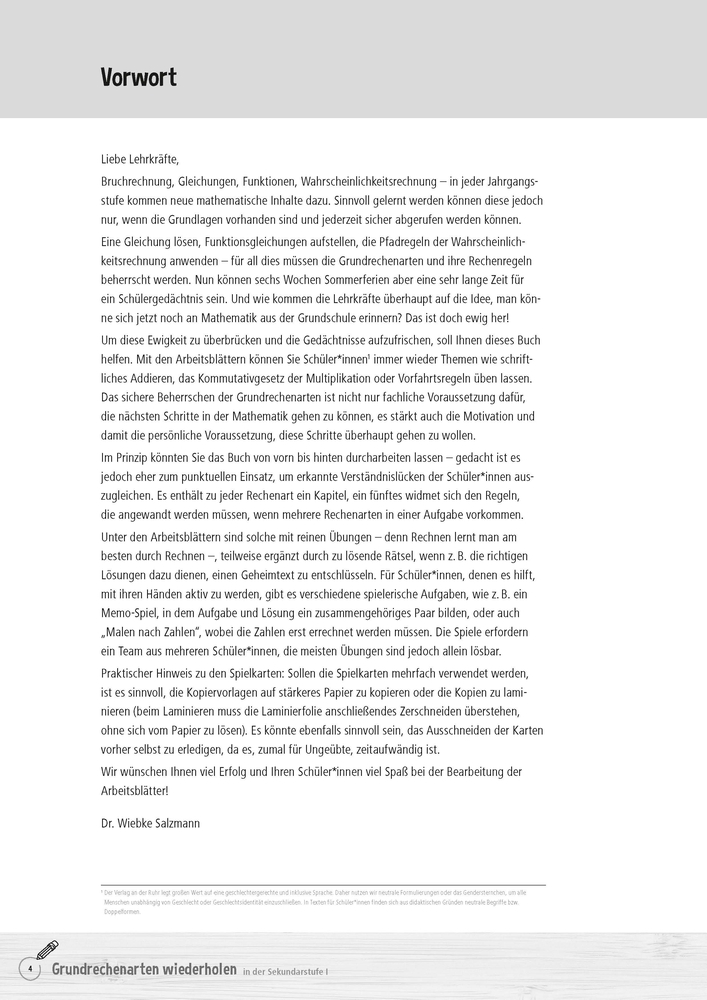 Grundrechenarten wiederholen in der Sekundarstufe I