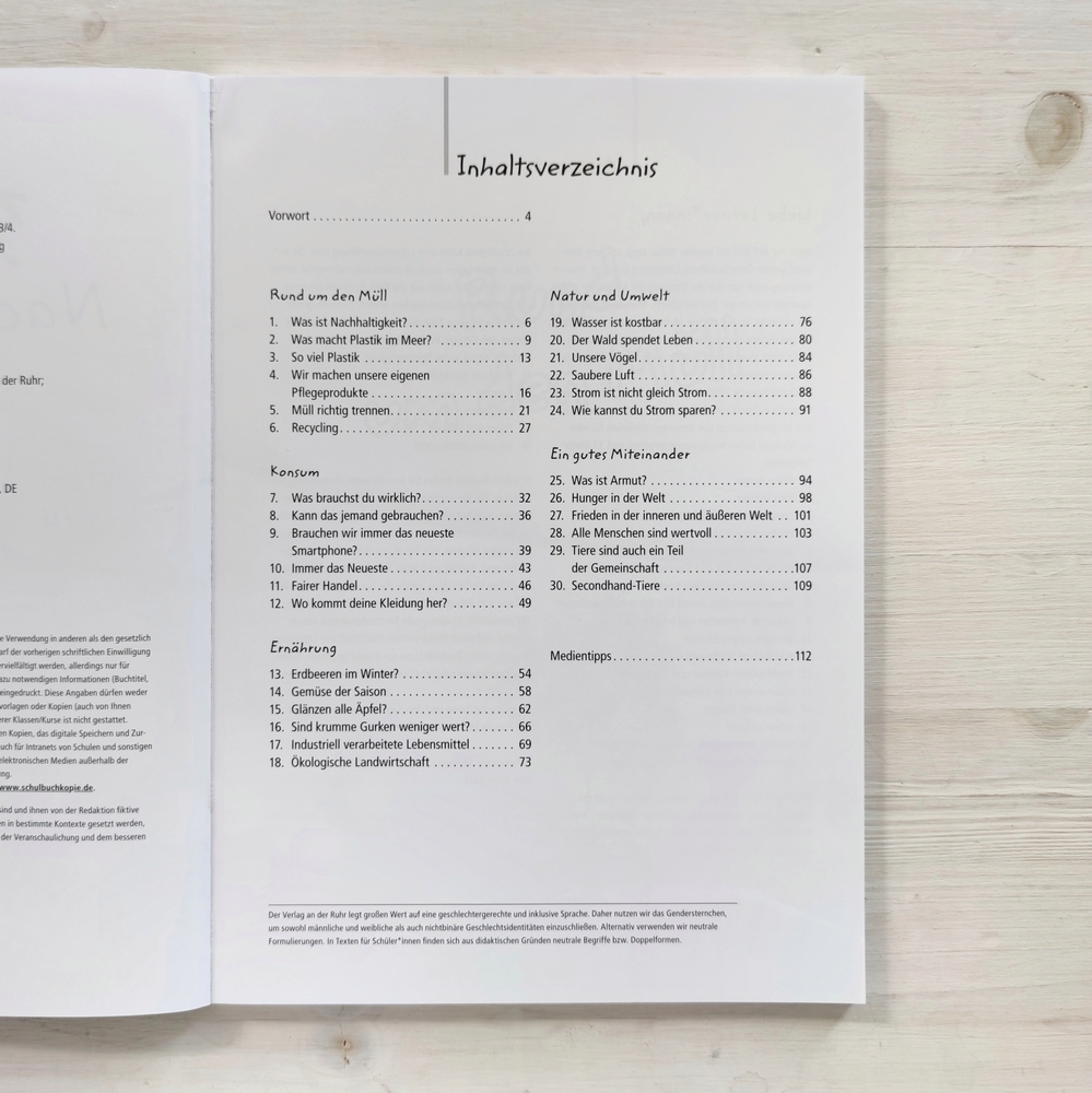 30 x Nachhaltigkeit für 45 Minuten – Klasse 3/4 30 x Nachhaltigkeit für 45 Minuten – Klasse 3/4