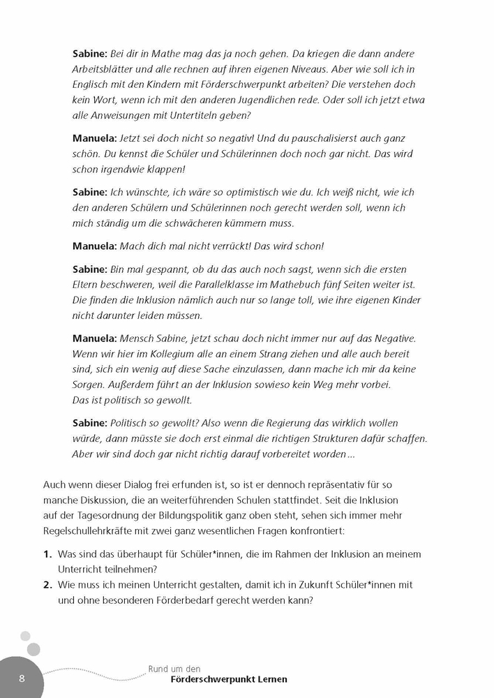 Rund um den Förderschwerpunkt Lernen