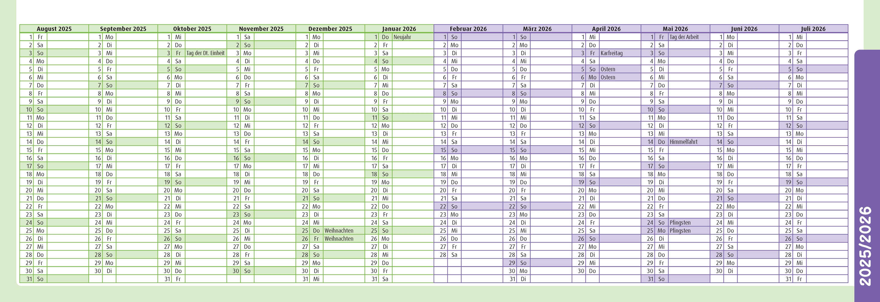 Der Wochen-Tischkalender für das Kita-Jahr 2025/2026 Der Wochen-Tischkalender für das Kita-Jahr 2025/2026