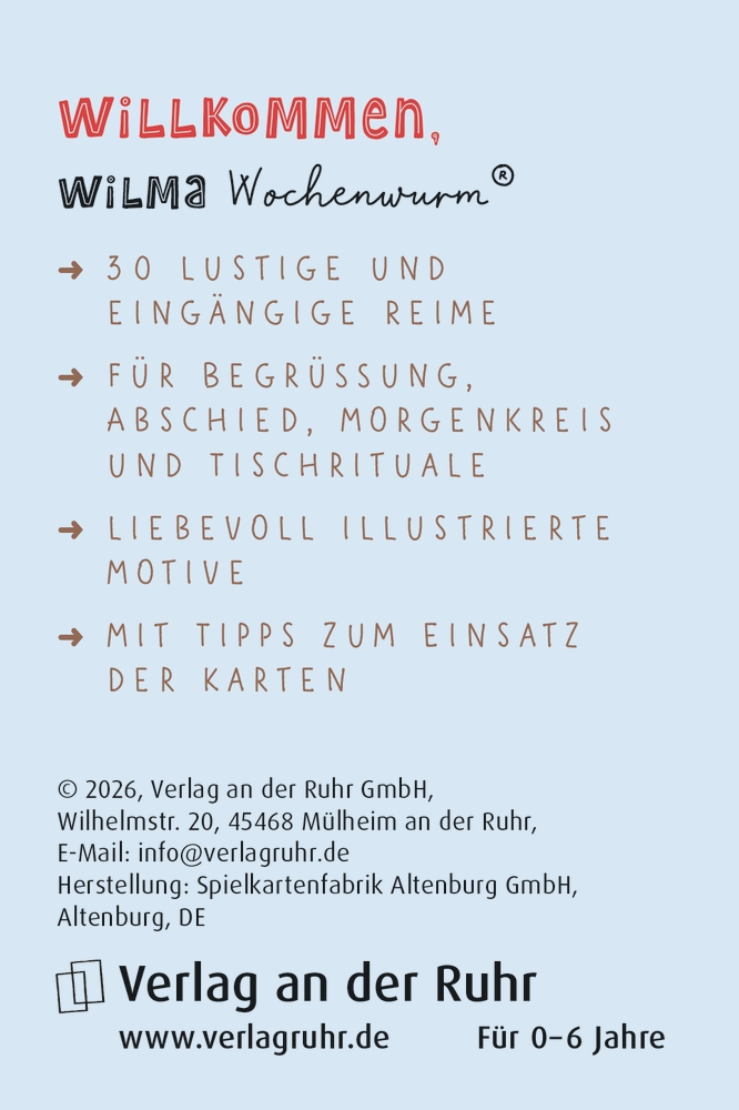 Wilma Wochenwurm – Mit Reimen durch den Kita-Tag