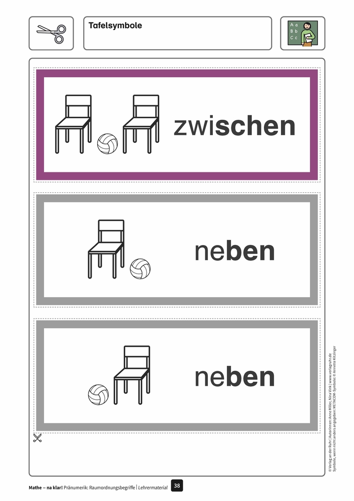 Mathe - na klar! Pränumerik: Raumordnungsbegriffe