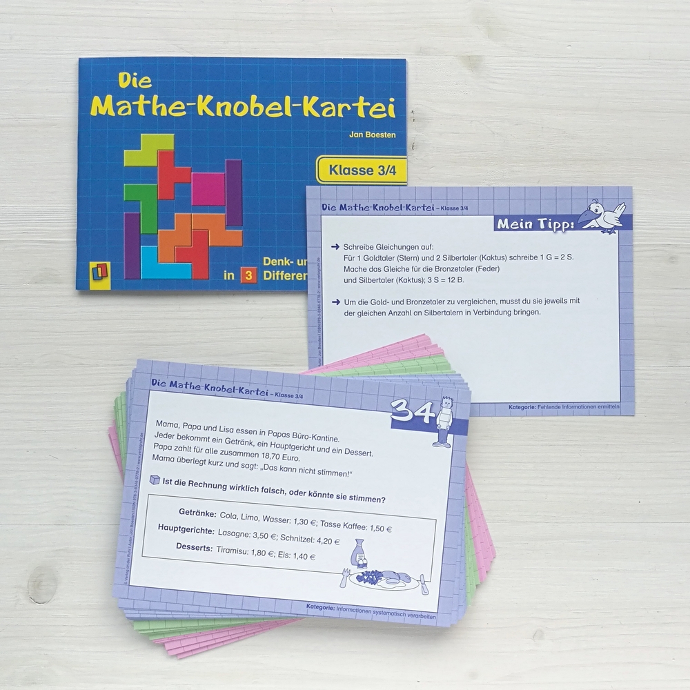 Die Mathe-Knobel-Kartei – Klasse 3/4 Die Mathe-Knobel-Kartei – Klasse 3/4