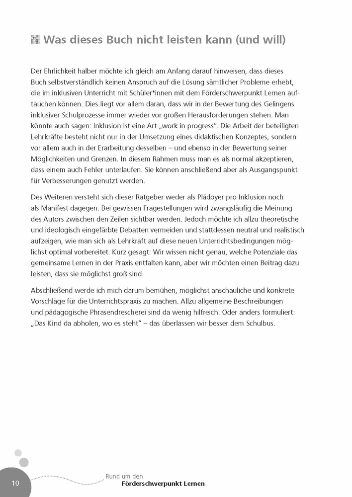 Rund um den Förderschwerpunkt Lernen