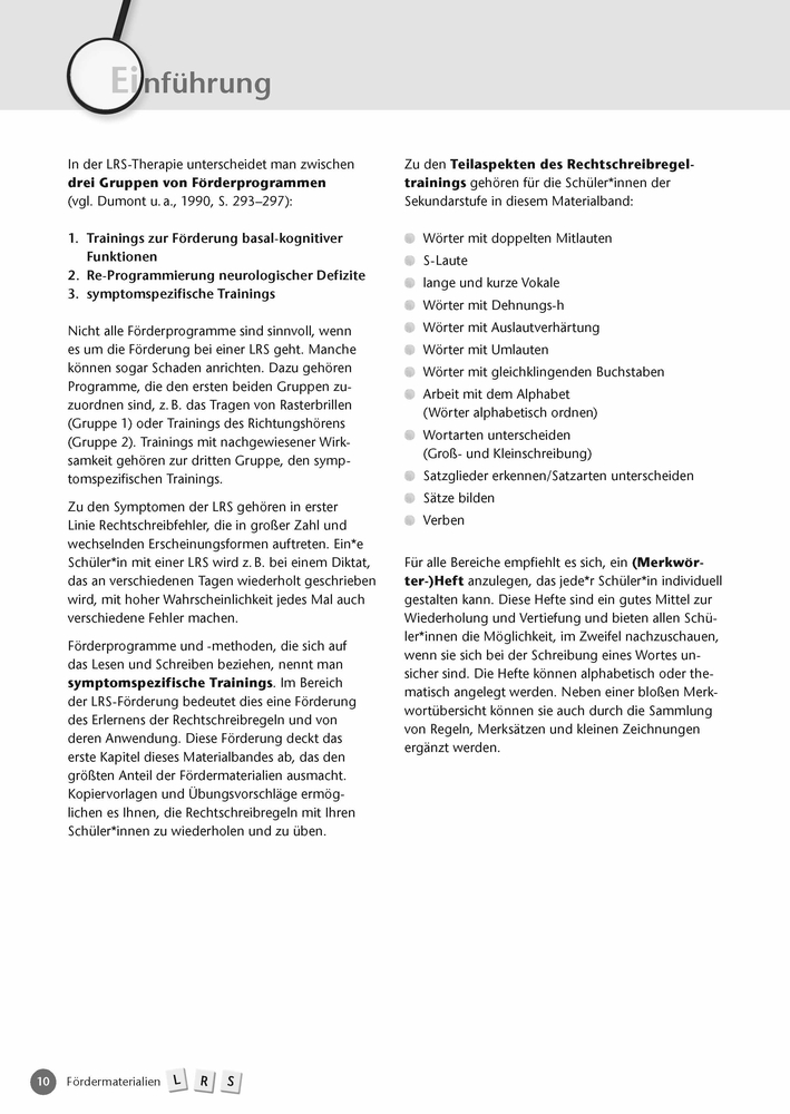 Fördermaterialien LRS