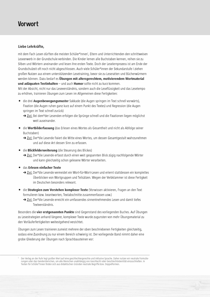 Lesetraining in der Sekundarstufe I