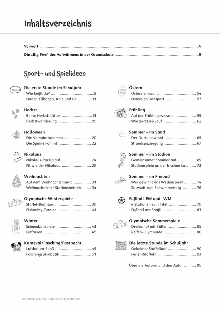 Sport- und Spielideen für das ganze Schuljahr