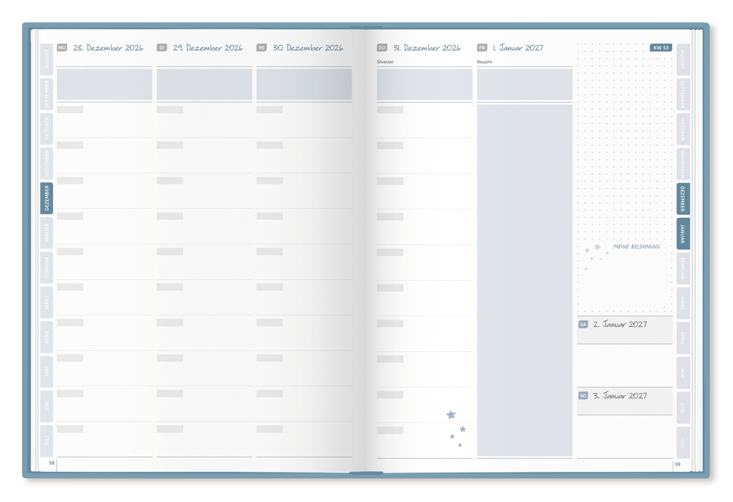 Mein Lehrerplaner A4+ – Hardcover – Lehrerkalender für das Schuljahr 2026/2027 – Zitronentanz