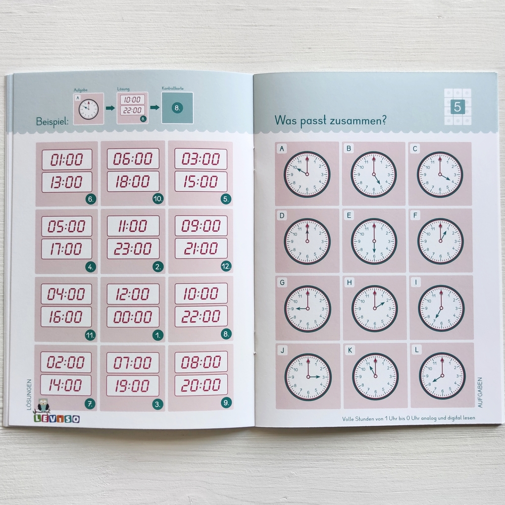 Erste Uhrzeiten lernen Erste Uhrzeiten lernen