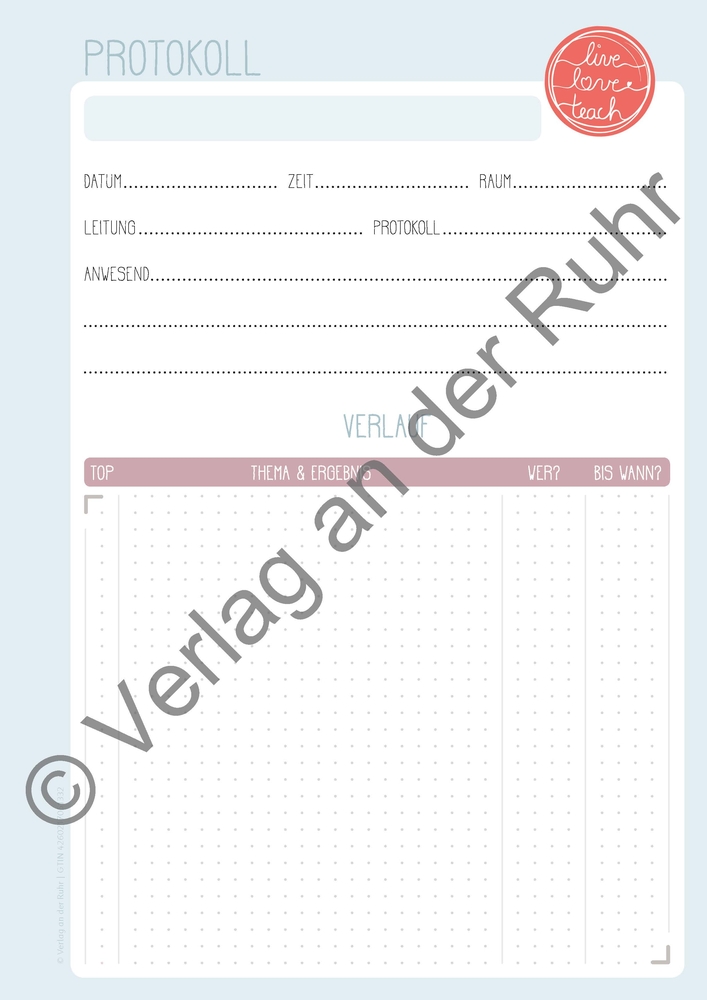 Meine Protokolle perfekt notiert Meine Protokolle perfekt notiert