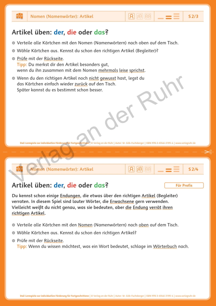DaZ-Lernspiele zur individuellen Förderung - für Fortgeschrittene DaZ-Lernspiele zur individuellen Förderung - für Fortgeschrittene