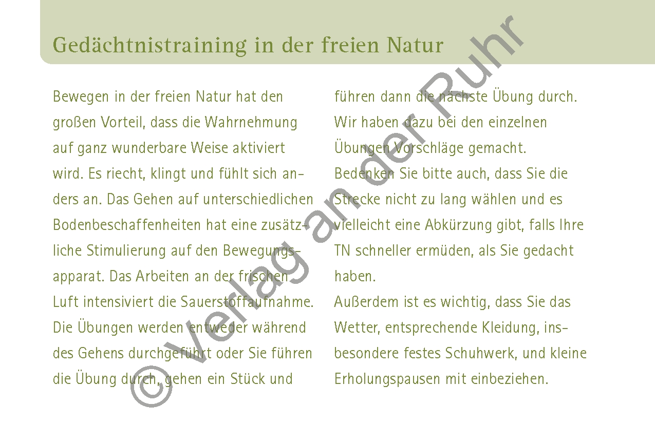 Denken und Bewegen mit Senioren und Seniorinnen Denken und Bewegen mit Senioren und Seniorinnen