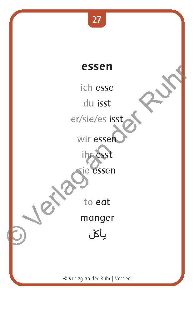 Verben: Set 1 - Deutsch, Englisch, Französisch und Arabisch Verben: Set 1 - Deutsch, Englisch, Französisch und Arabisch