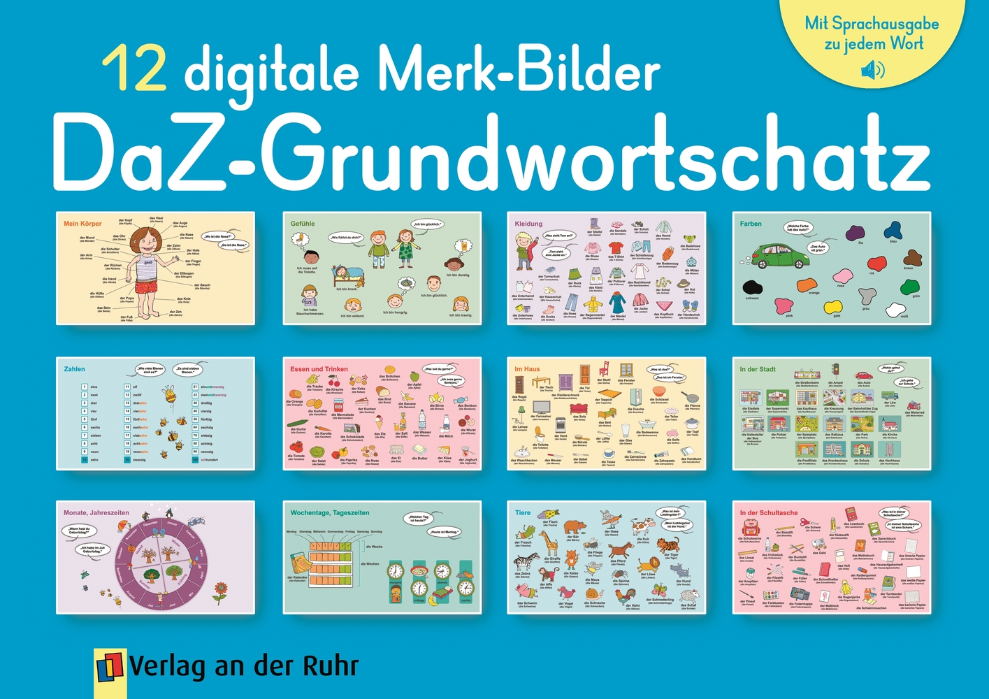 12 digitale Merk-Bilder DaZ Grundwortschatz - Pro-Lizenz - Windows