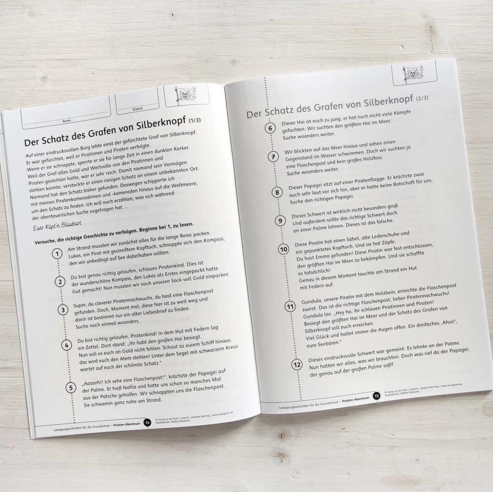Lesespurgeschichten für die Grundschule – Piraten-Abenteuer Lesespurgeschichten für die Grundschule – Piraten-Abenteuer
