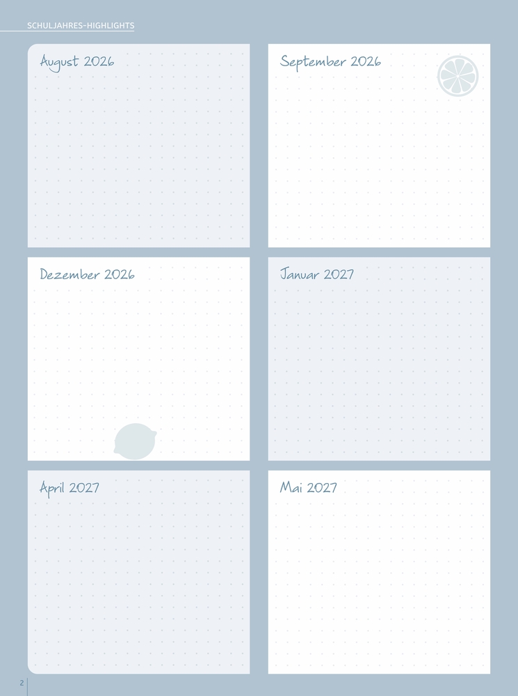 Mein Lehrerplaner A4+ – Hardcover – Lehrerkalender für das Schuljahr 2026/2027 – Zitronentanz