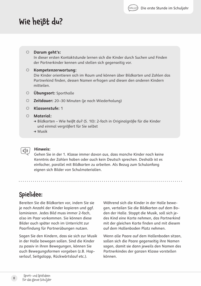 Sport- und Spielideen für das ganze Schuljahr